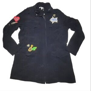Hot‎ & Delicious Black Patch Jacket with Cinch Waist Size L